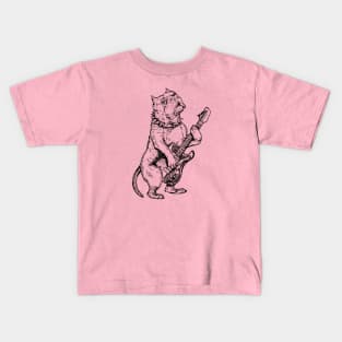 SEEMBO Pitbull Playing Guitar Guitarist Musician Music Band Kids T-Shirt